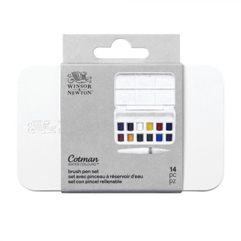 COTMAN SET BRUSH PEN - 12 MEZZI GODET, PENNELLO CON SERBATOIO COTMAN SET BRUSH PEN - 12 MEZZI GODET, PENNELLO CON SERBATOIO