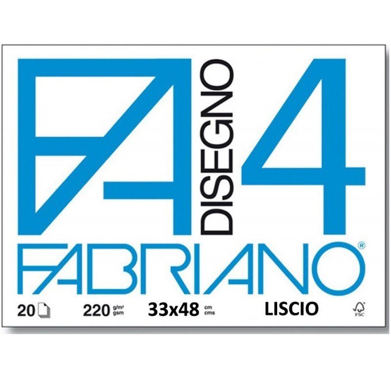 FABRIANO BLOCCO CARTA LISCIO 33X48 220 gsm 20 FOGLI